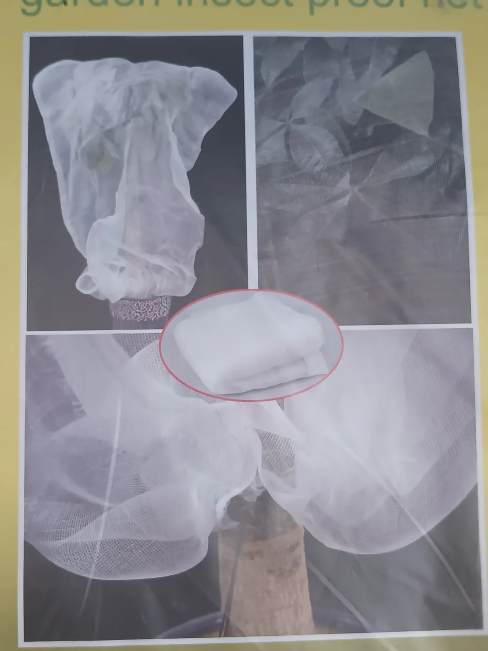 2 Pcs Insect and Bird Barrier Netting - White Drawstring Garden Cover